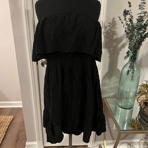Xhilaration black strapless ruffle dress size XL